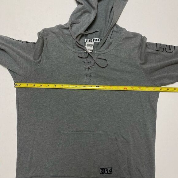 PINK by Victoria’s Secret Women’s Gray Love Pink Light Pullover Hoodie Sz XS - Picture 4 of 10